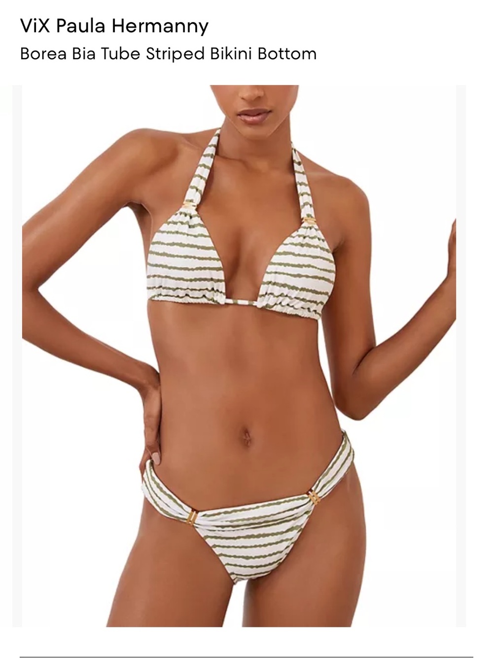 ViX Paula Hermanny borea bia tube striped bikini bottom xl NWT